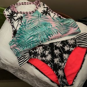 High Neck 2 Piece Bikini Bathing Suit - XL